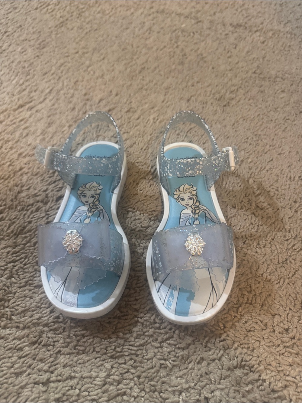 Mini Melissa Sparkly Blue Elsa Sandals